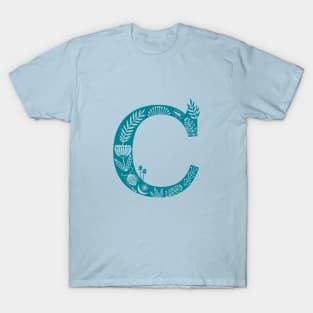 Letter C Teal T-Shirt